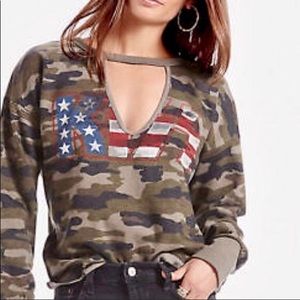 Kiss band Cammo Sweatshirt Choker Neck